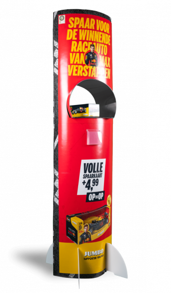 Totemdisplay Jumbo spaaractie voor schaalmodel F1-auto Max Verstappen